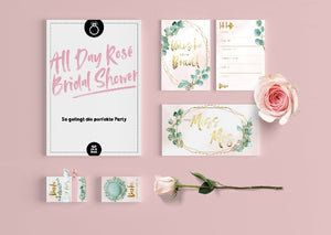 Bild der Papeterie der All Day Rose Bridal Shower in a box für deinen Junggesellenabschied JGA oder Braut Party