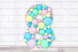 Bild des Ballon Mosaik Zahl in a box in Pastell