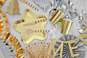 Sparkling Xmas Party Goldene Stern-Teller Goldene Pappbecher 