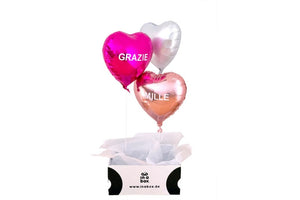 Bild von By HEART Helium gefüllter Herzballon mit persönlichem Text Ballongrüße von in a box