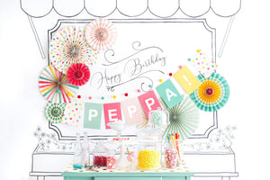 Peppa Party Dekofächer und Buchstabengirlande